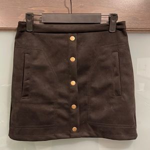 Faux suede black skirt